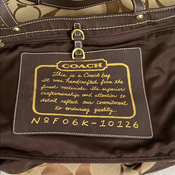 Coach Extra Large Brown Monogram Travel bag w/Leather Accents - Picture 9 of 13